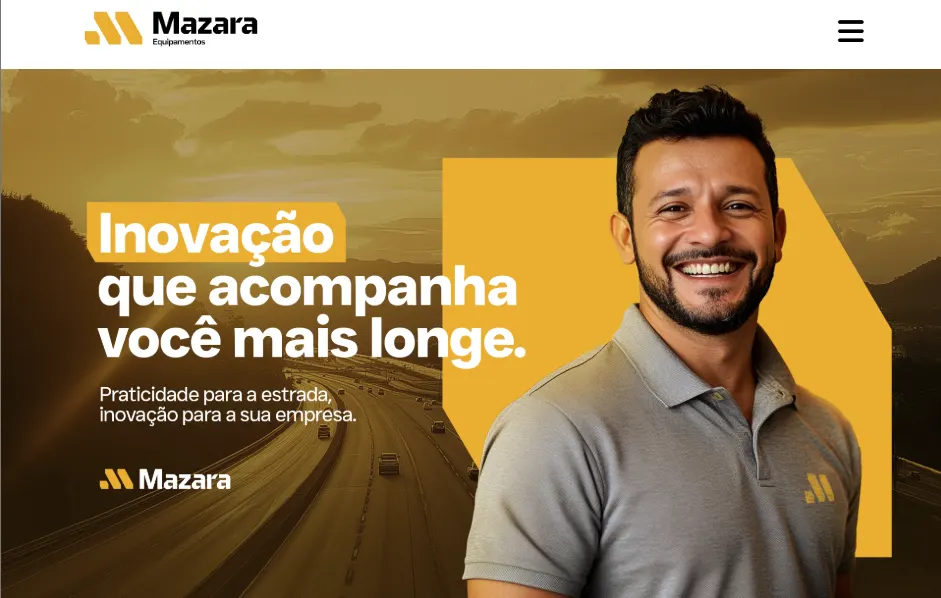 Site institucional da Mazara Equipamentos desenvolvido pela Main Web Solutions